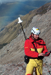 Suveryor on a mountain side