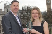 Graham Mills presents the President's Award to Alison Watson.